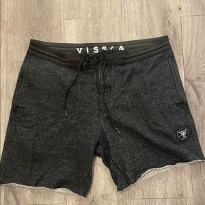 Vissla Charcoal Cutoff Cotton Shorts 7” - M